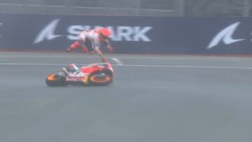 Video: Marquez can't stay on track, crashes four times in MotoGP
