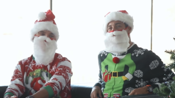 Classic video: Norris and Ricciardo decorate Christmas trees blindfolded!