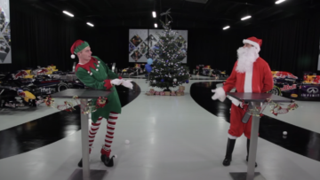Classic video: Ricciardo and Verstappen face chaotic Christmas challenge